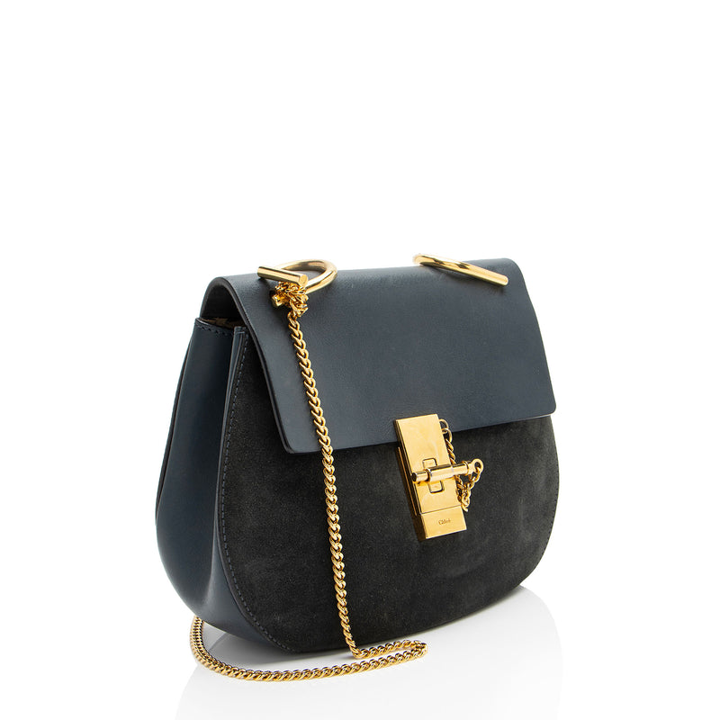 Chloe Lambskin Suede Drew Small Shoulder Bag (SHF-wJkGj5)