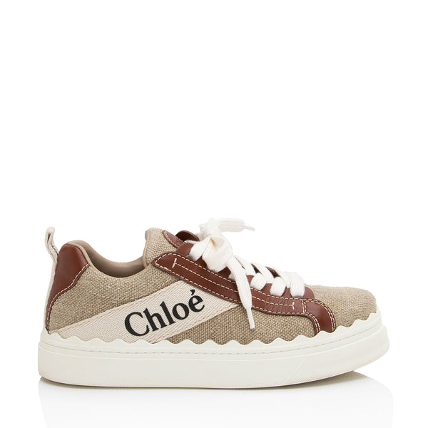 Chloe Linen Calfskin Lauren Sneakers - Size 8 / 38 (SHF-0nouT4)