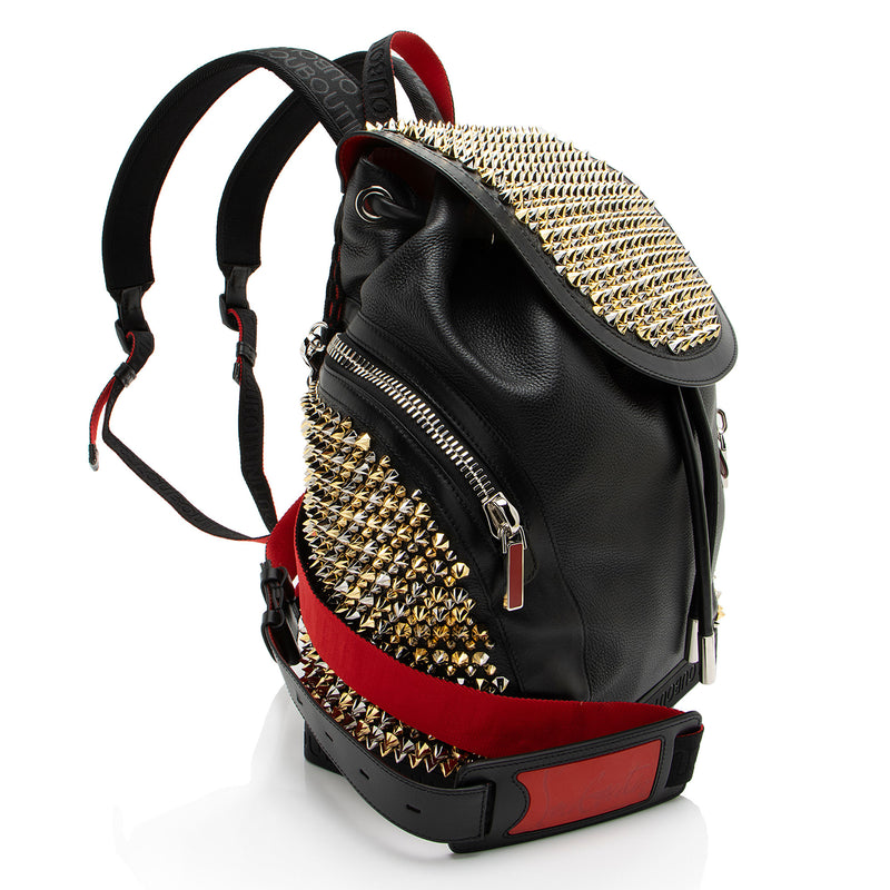 Christian Louboutin Leather Spiked Explorafunk Backpack (SHF-CUzlR1)