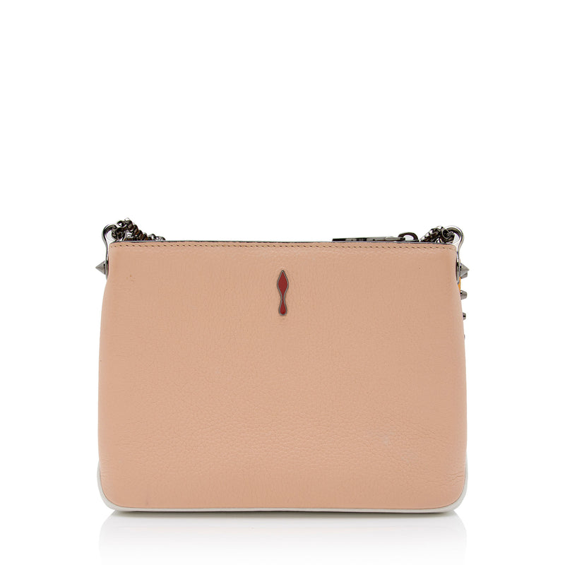 Christian Louboutin Calfskin Beaded Triloubi Small Chain Shoulder Bag (SHF-03PvPo)