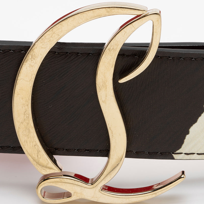 Christian Louboutin Calfskin Zebra Print CL Logo Belt - Size 30 / 75 (SHF-ozxwZw)