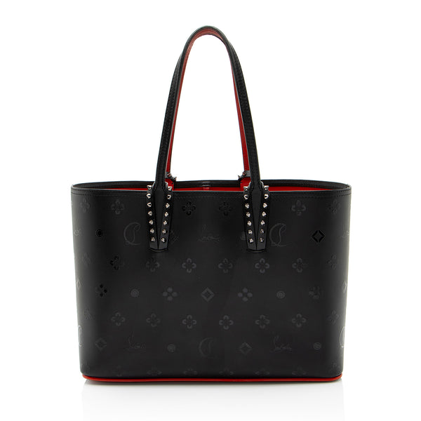 Christian Louboutin Embossed Leather Loubinthesky Cabata Small Tote (SHF-h4QQsx)