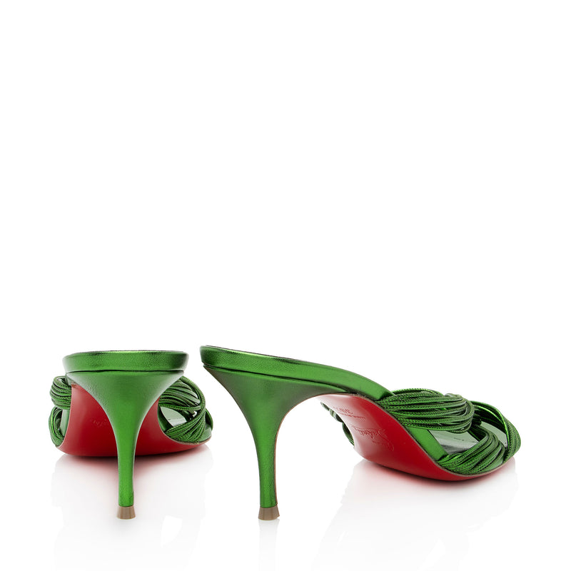 Christian Louboutin Leather Knotted Multitaski 70mm Sandals - Size 9.5 / 39.5 (SHF-Bb5t9Y)