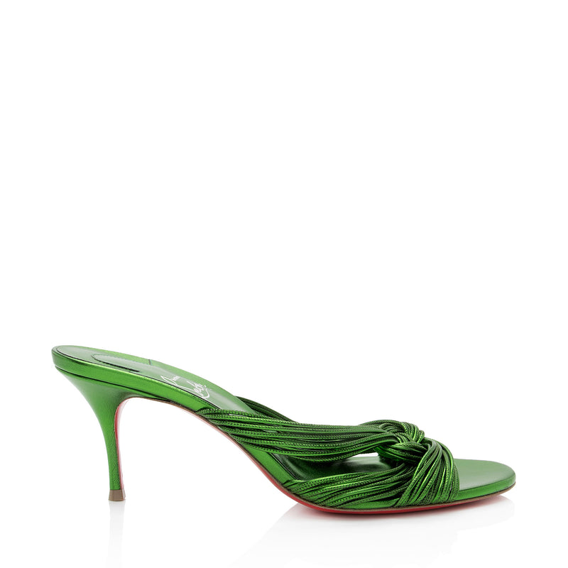 Christian Louboutin Leather Knotted Multitaski 70mm Sandals - Size 9.5 / 39.5 (SHF-Bb5t9Y)