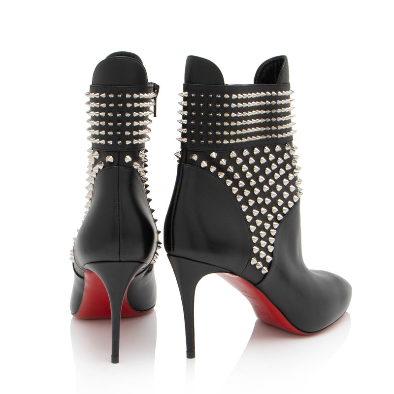 Christian Louboutin Leather Spiked Hongroise 85mm Ankle Boots - Size 9.5 / 39.5 - FINAL SALE (SHF-aXkAoW)