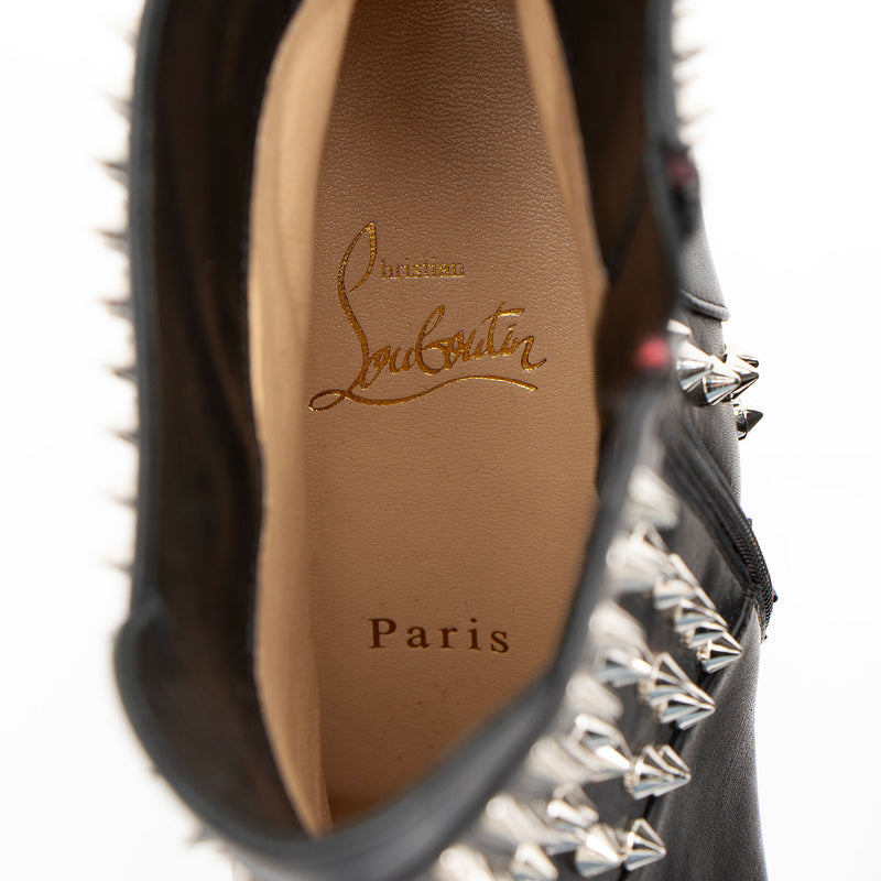 Christian Louboutin Leather Spiked Hongroise 85mm Ankle Boots - Size 9.5 / 39.5 - FINAL SALE (SHF-aXkAoW)