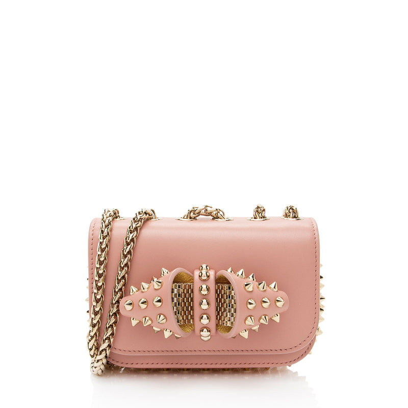 Christian Louboutin Leather Spiked Sweet Charity Mini Shoulder Bag (SHF-hxZ2wd)