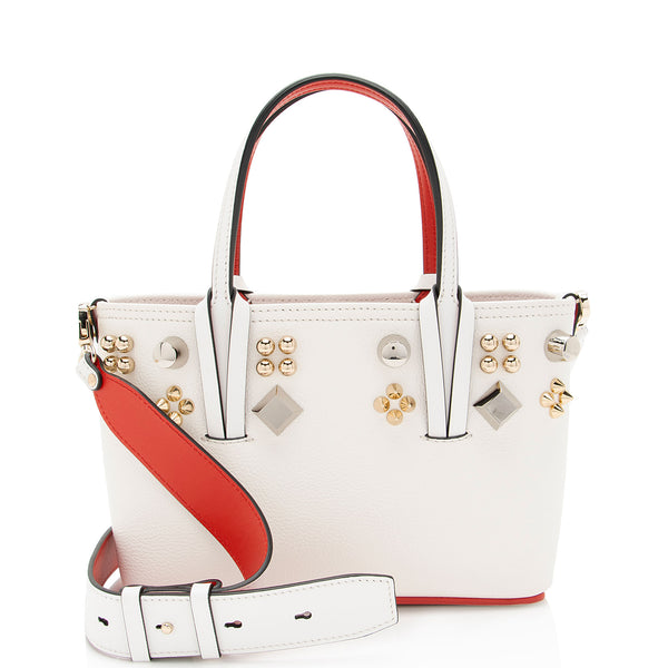 Christian Louboutin Leather Spiked Empire Mini Tote (SHF-NfPK9r)