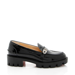 Christian Louboutin Patent Leather Lock Woody Loafers - Size 6 / 36 (SHF-uHAwSe)