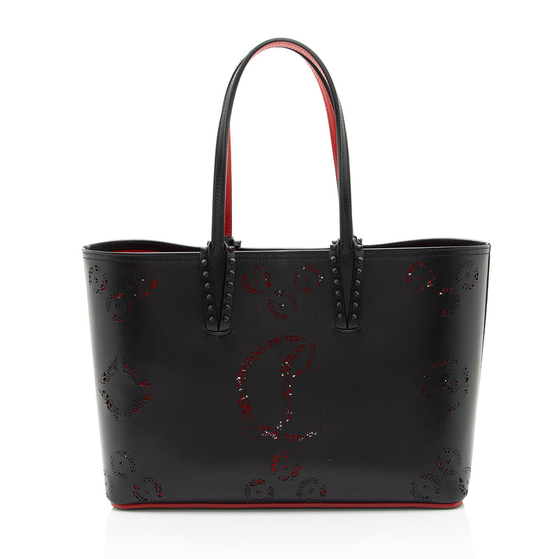 Christian Louboutin Perforated Leather Loubinthesky Small Tote (SHF-o2hmjs)