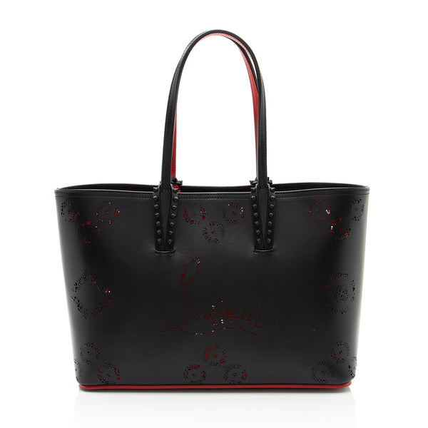 Christian Louboutin Perforated Leather Loubinthesky Small Tote (SHF-o2hmjs)