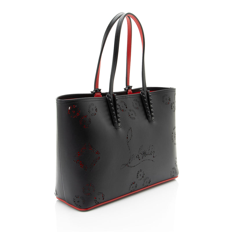 Christian Louboutin Perforated Leather Loubinthesky Small Tote (SHF-o2hmjs)