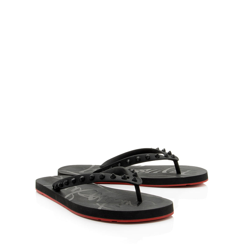 Christian Louboutin Rubber Spike Loubi Donna Thong Sandals - Size 7 / 37 (SHF-jxxKEb)