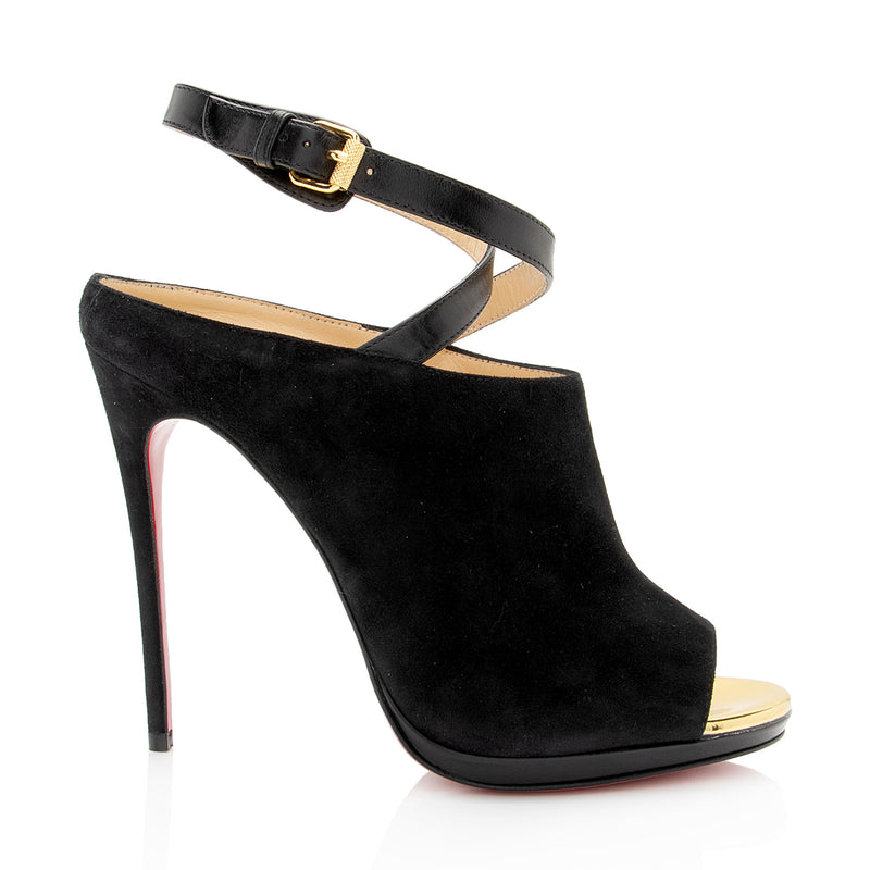 Christian Louboutin Suede Lumir 120 Pumps - Size 7 / 37 (SHF-1szX4h)