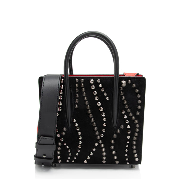 Christian Louboutin Suede Spiked Paloma Mini Tote (SHF-bNWjhT)