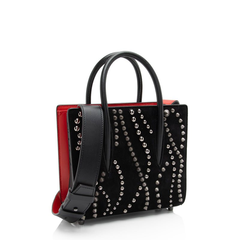 Christian Louboutin Suede Spiked Paloma Mini Tote (SHF-bNWjhT)