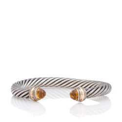 David Yurman Sterling Silver 14k Gold Citrine Classics 7mm Cuff (SHF-dYR4lD)