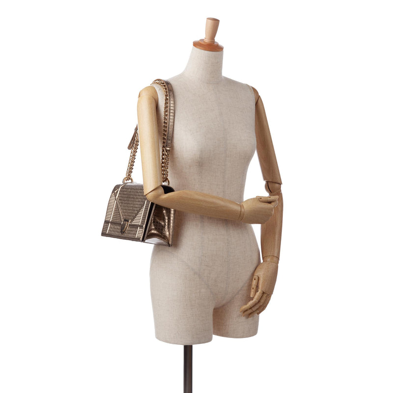 Christian Dior Medium Microcannage Diorama Bag - Metallic Shoulder