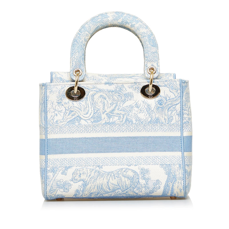 Medium Lady D-Lite Bag Blue Toile de Jouy Embroidery | DIOR