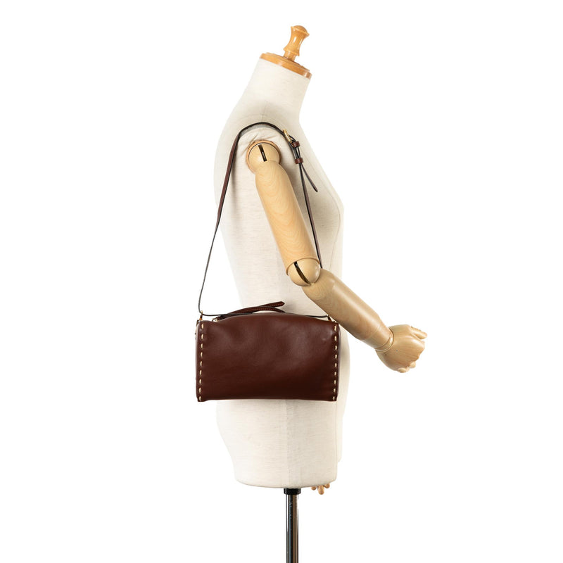 Fendi Calfskin Selleria Triangle Shoulder Bag (SHG-TJ7aa7)