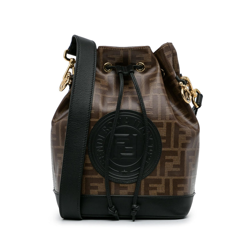 Fendi Brown/Black Zucca Coated Canvas and Leather Mon Tresor Bucket Bag  Fendi