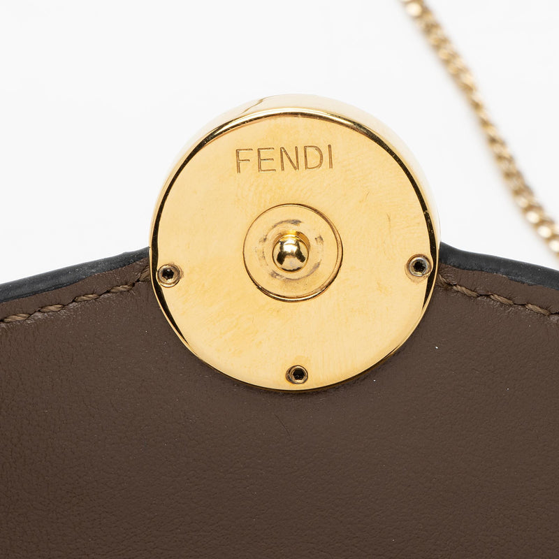 Fendi Wallet On Chain Bag In Yellow With Brown Ff