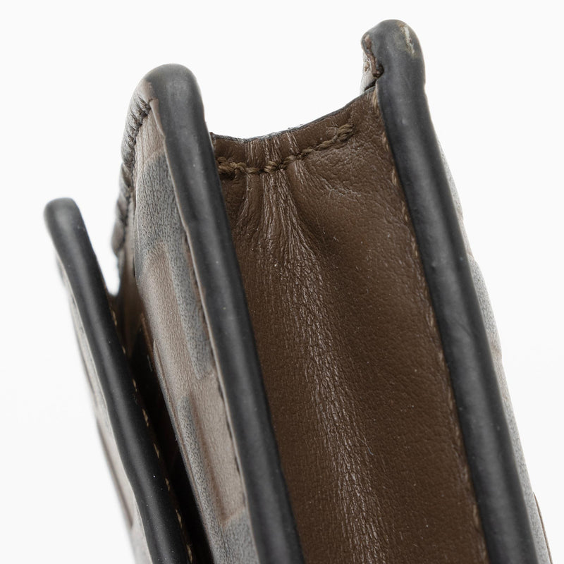 Fendi FF Leather Money Clip Card Holder