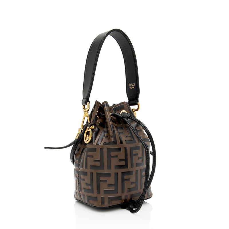 Fendi Mon Tresor Leather Bag with Embossed FF Monogram