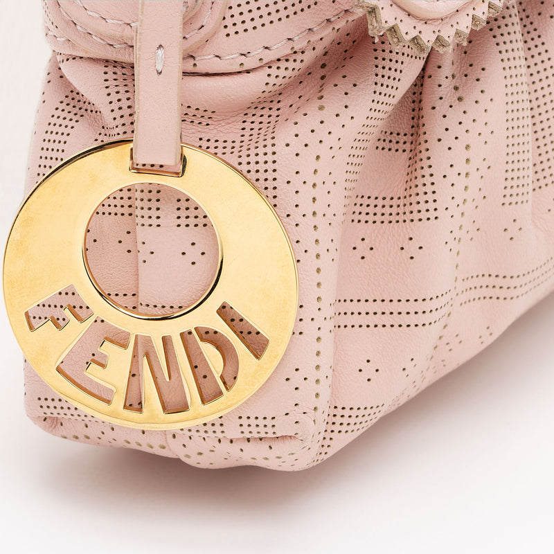 Fendi Leather FF Logo Shopper Bag Blush Pink