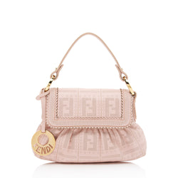 Fendi Gold FF Leather Mini Baguette Bag Fendi