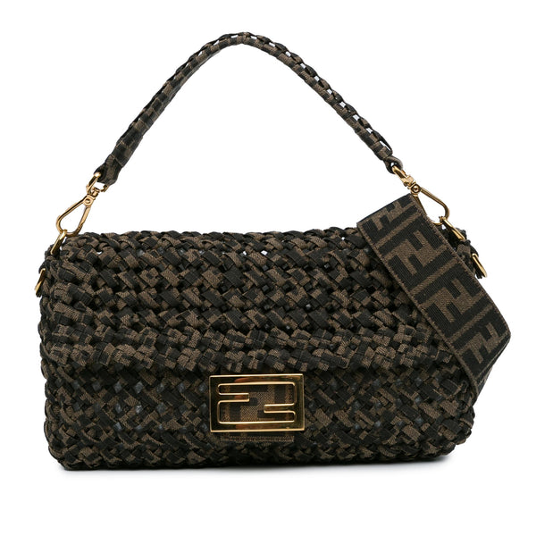 Fendi Interlaced Canvas Zucca Baguette Satchel (SHG-cgXLR3)