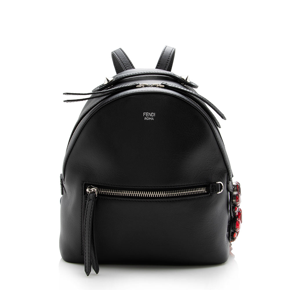 Fendi Black Croc Embossed Nylon Backpack Cloth ref.1051570 - Joli Closet