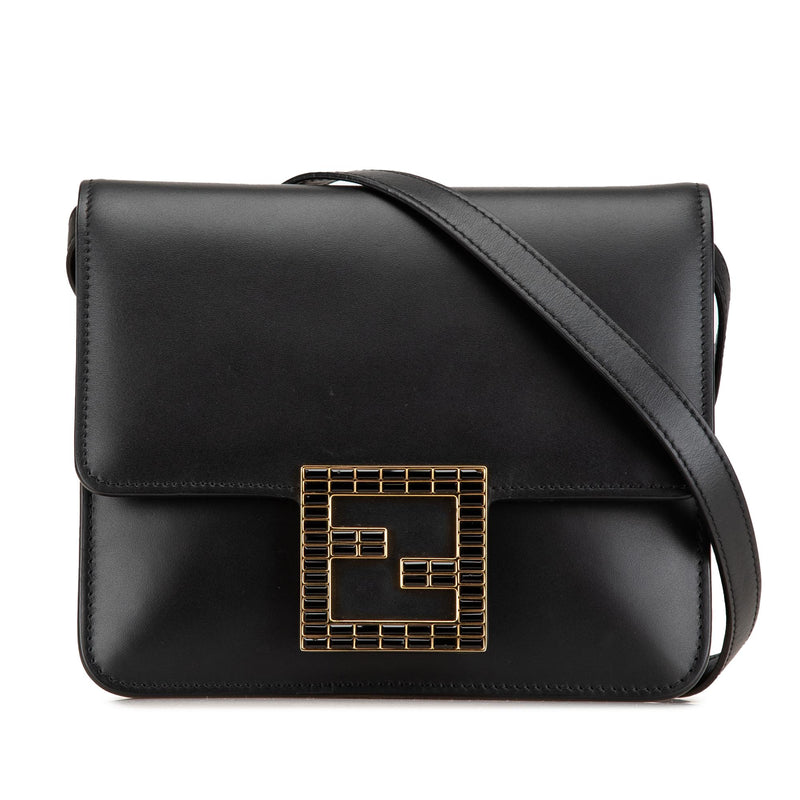 Fendi Leather Crystal Fab Crossbody (SHG-6Qzc91)