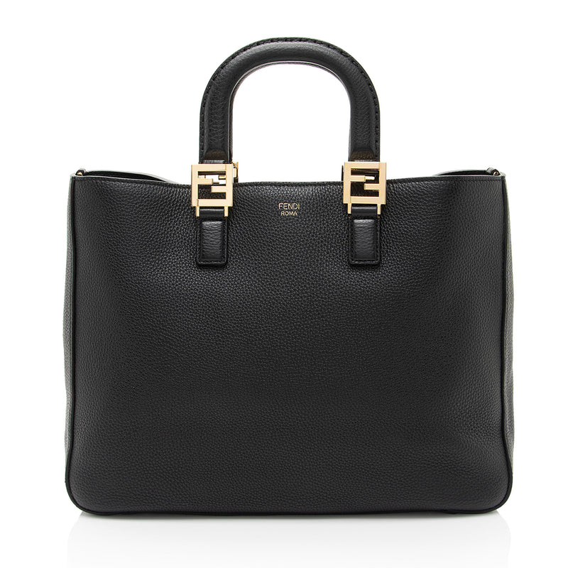 Fendi Leather Glacier Medium Tote (SHF-ch3vuj)