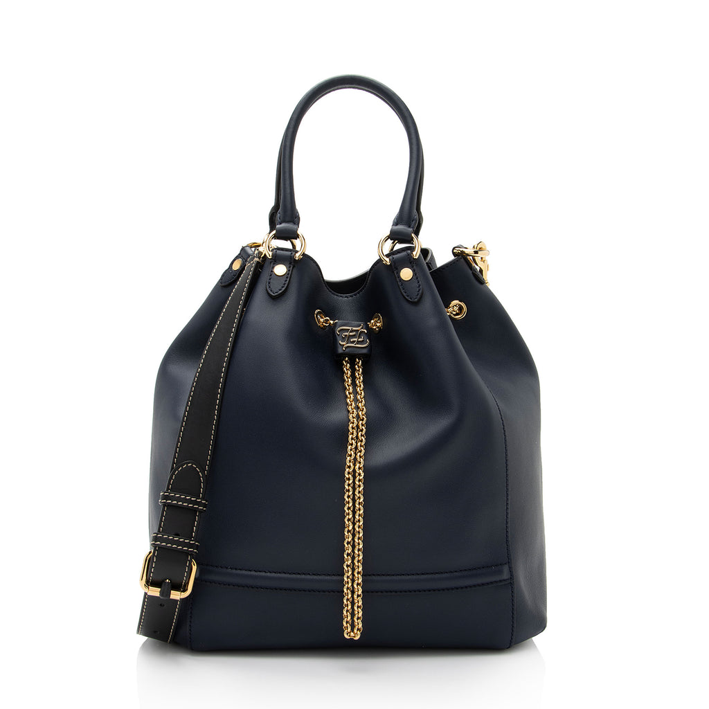 Fendi Vintage Epi Leather Drawstring Bucket Bag