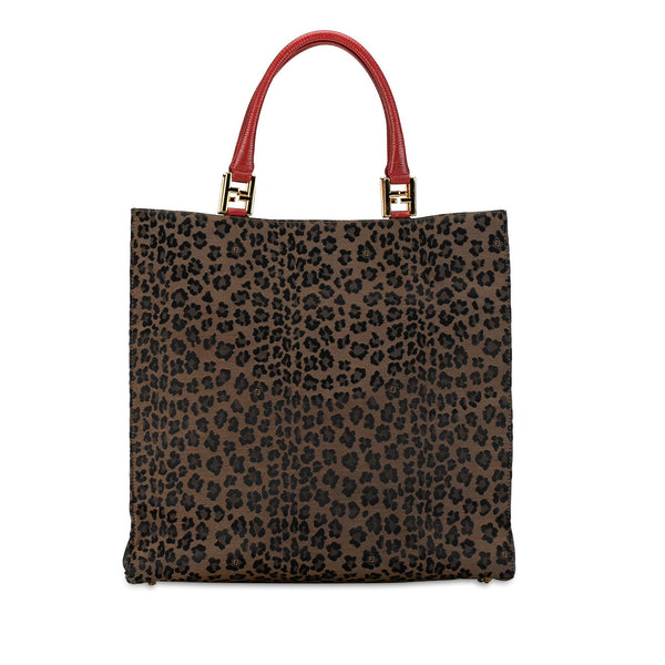 Fendi Leopard Print Canvas Tote (SHG-KYQBn0)