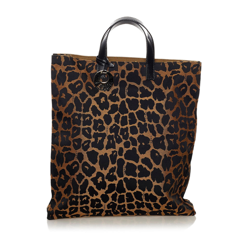Pewter and Muted Leopard Print Luxe Tote Bag