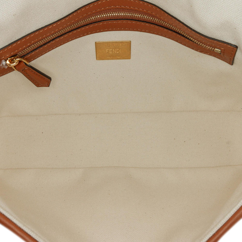 Fendi Medium Embroidered Canvas Baguette (SHG-CvqCrh)