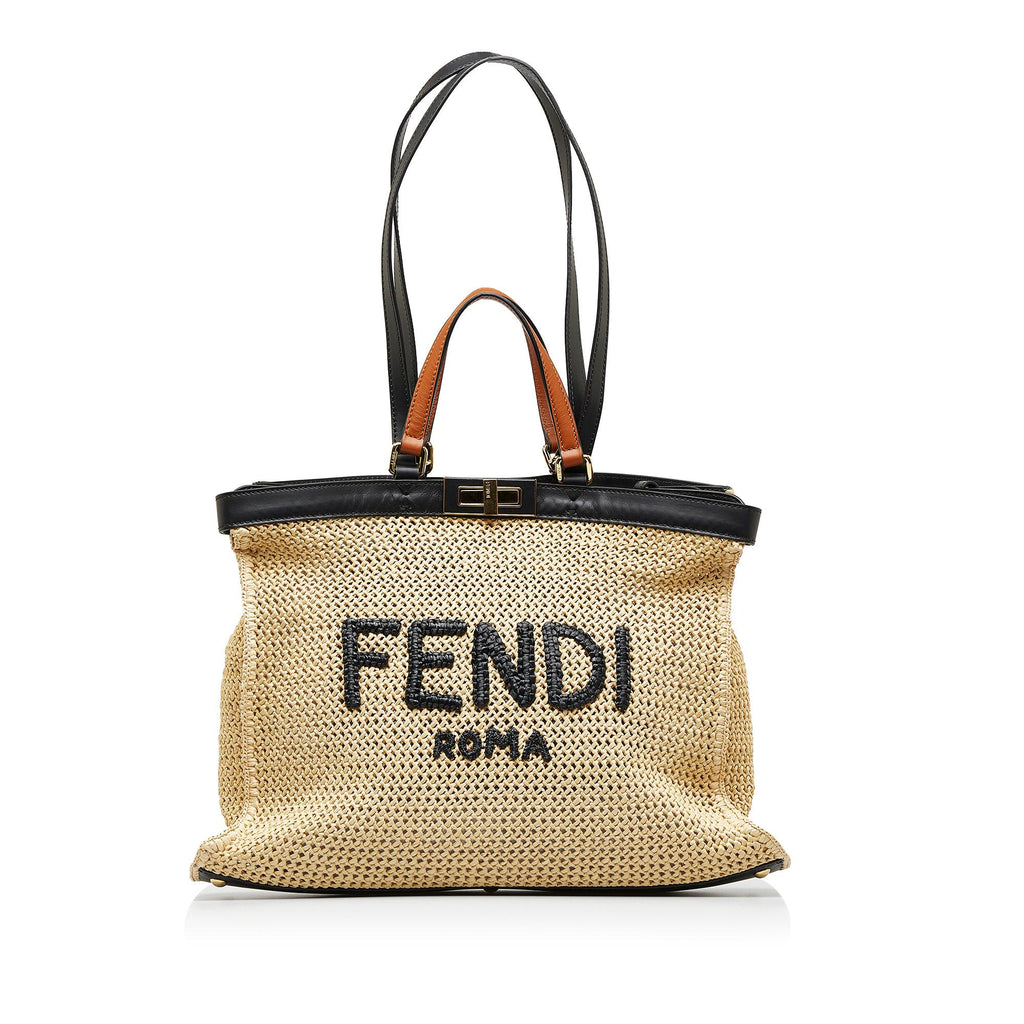 Fendi Peekaboo x Raffia Tote