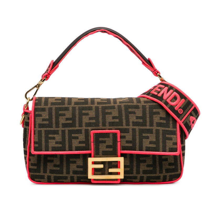 Fendi Medium Zucca Fluo Trim Baguette Satchel (SHG-Ufu9VZ)