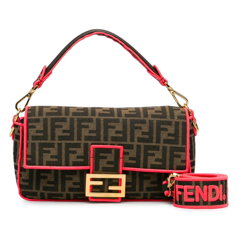 Fendi Medium Zucca Fluo Trim Baguette Satchel (SHG-Ufu9VZ)