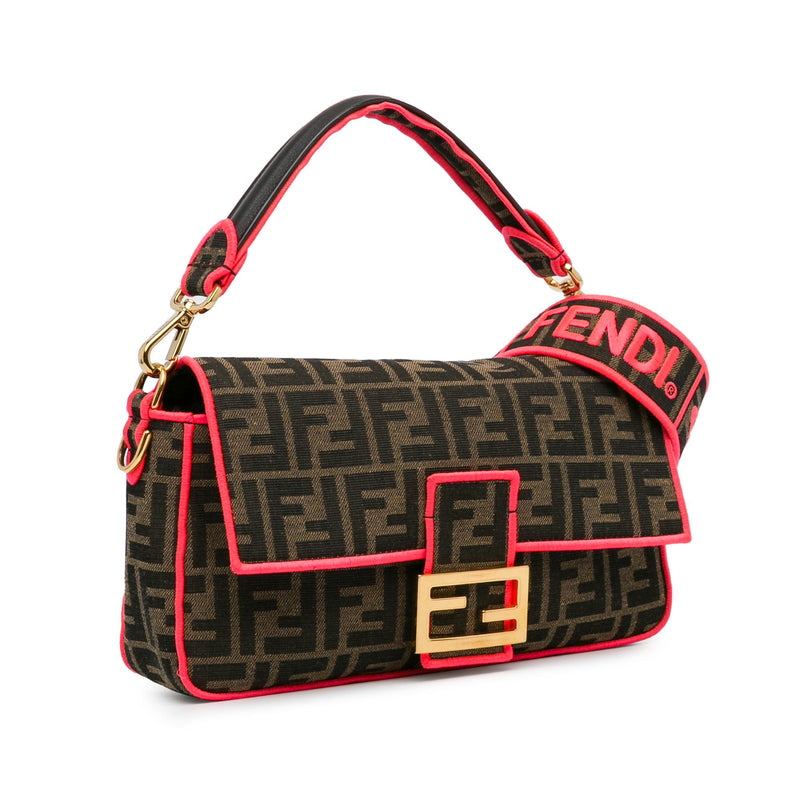 Fendi Medium Zucca Fluo Trim Baguette Satchel (SHG-Ufu9VZ)