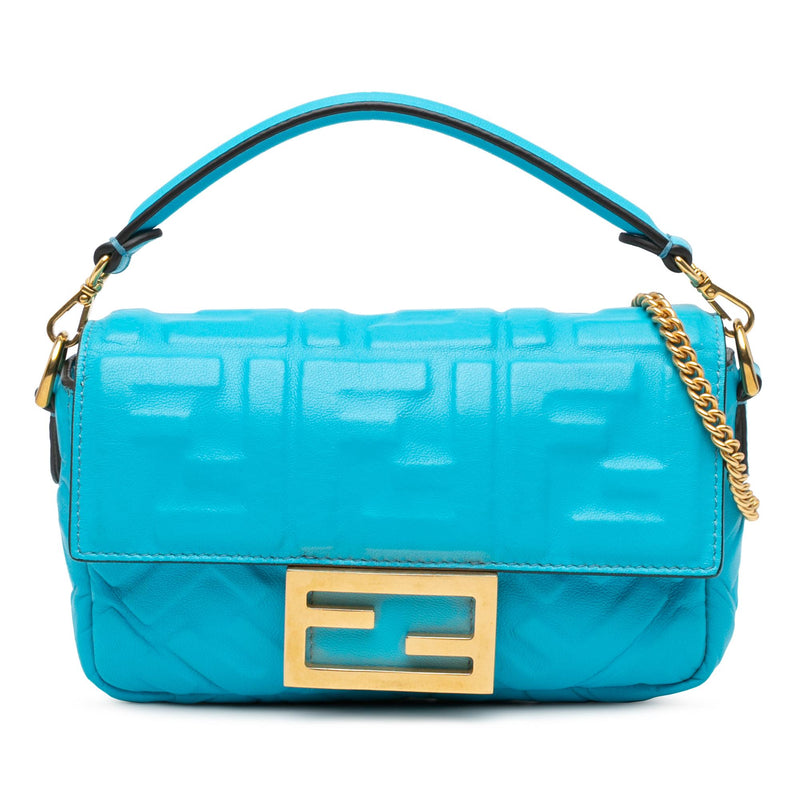 Fendi Mini Embossed Zucca Baguette Satchel (SHG-TbWjDD)