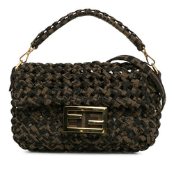 Fendi Mini Interlaced Canvas Zucca Baguette Satchel (SHG-xF9TgC)