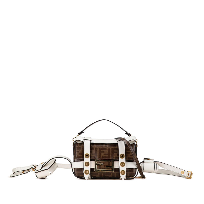 Fendi Mini Zucca Glazed Fabric Cage Baguette Satchel (SHG-YfZqAf)