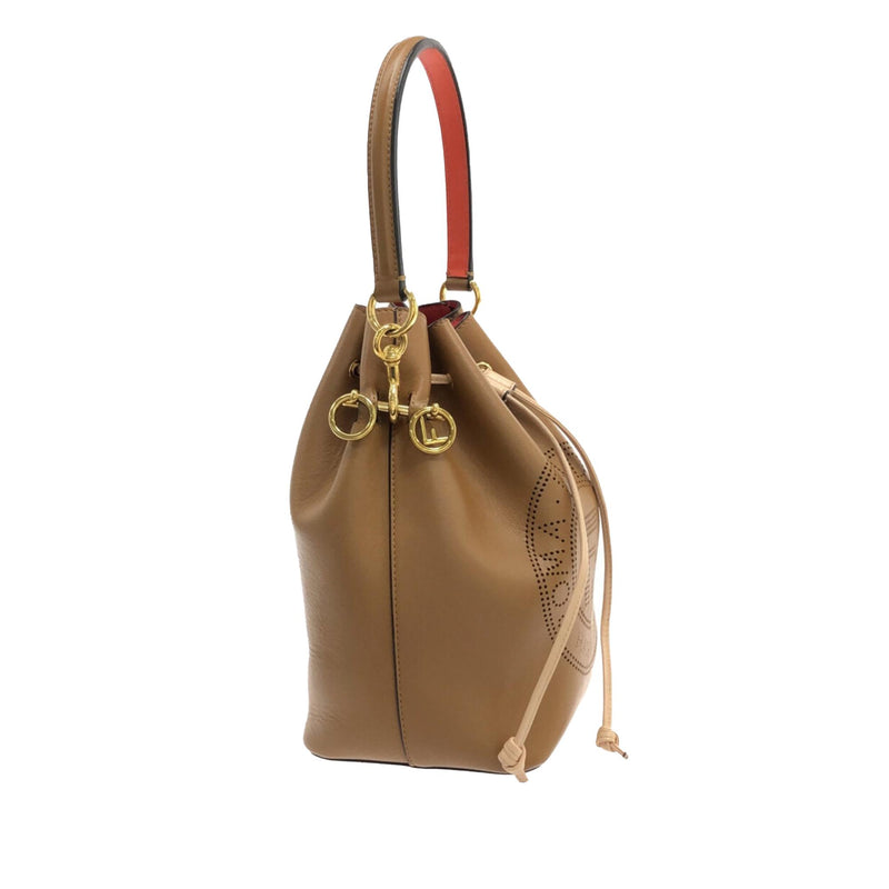 Fendi Women's Small Leather Mon Tresor Bag - Brown - Bucket Bags