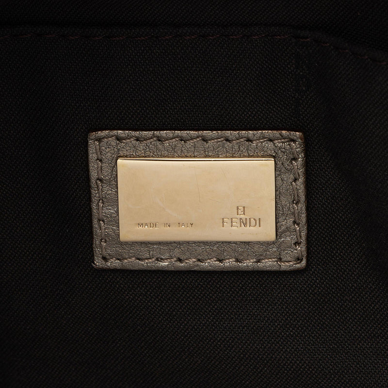 Fendi Studded Zucchino Leather Small Boston Bag (SHF-dAOoUF) – LuxeDH