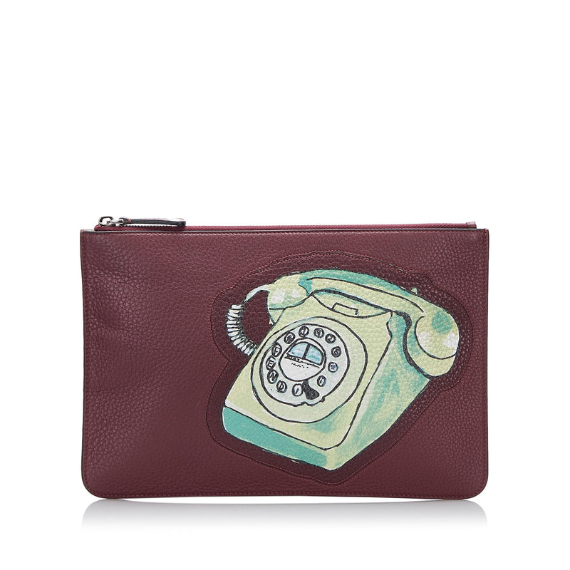 Fendi Telephone Leather Clutch (SHG-xvNet2)