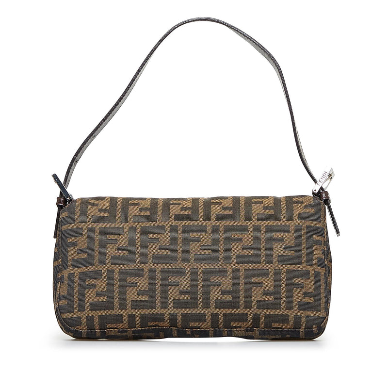 Pre-owned Fendi 1970s Zucca Zipped Travel Bag In Brown