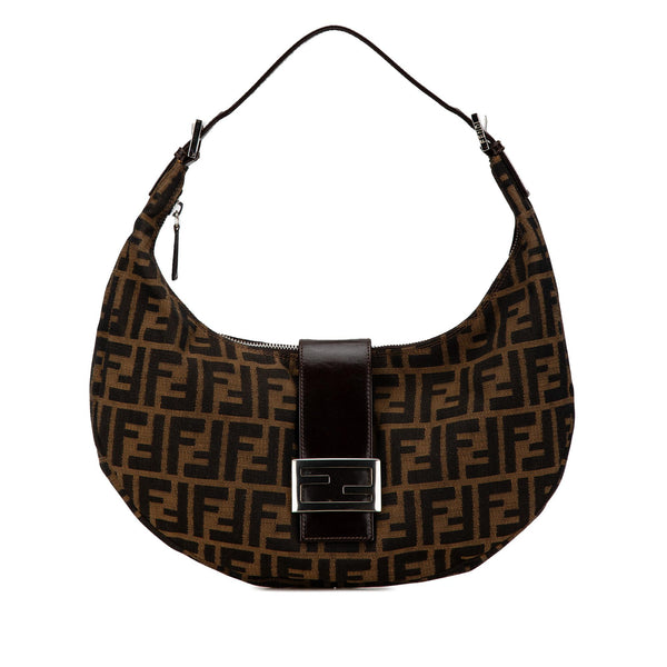 Fendi Zucca Canvas Croissant Hobo (SHG-pRbqrM)